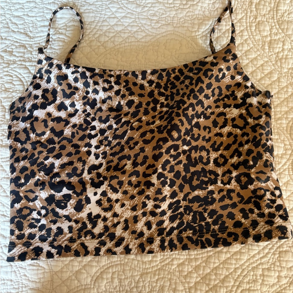 Ragdoll Leopard Print Camisole Crop Top, M, NWOT